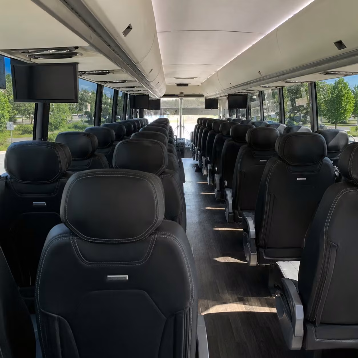 56 passenger charter bus interior