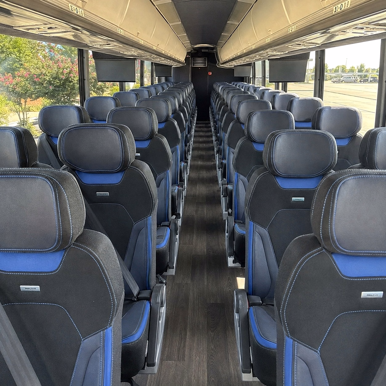 brockton charter bus rental interior
